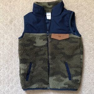Carters 4T boys navy vest with fleece overlay